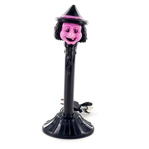 Vintage 10.5" Halloween Witch Plastic Blow Mold Candle Stick Light Tested Works